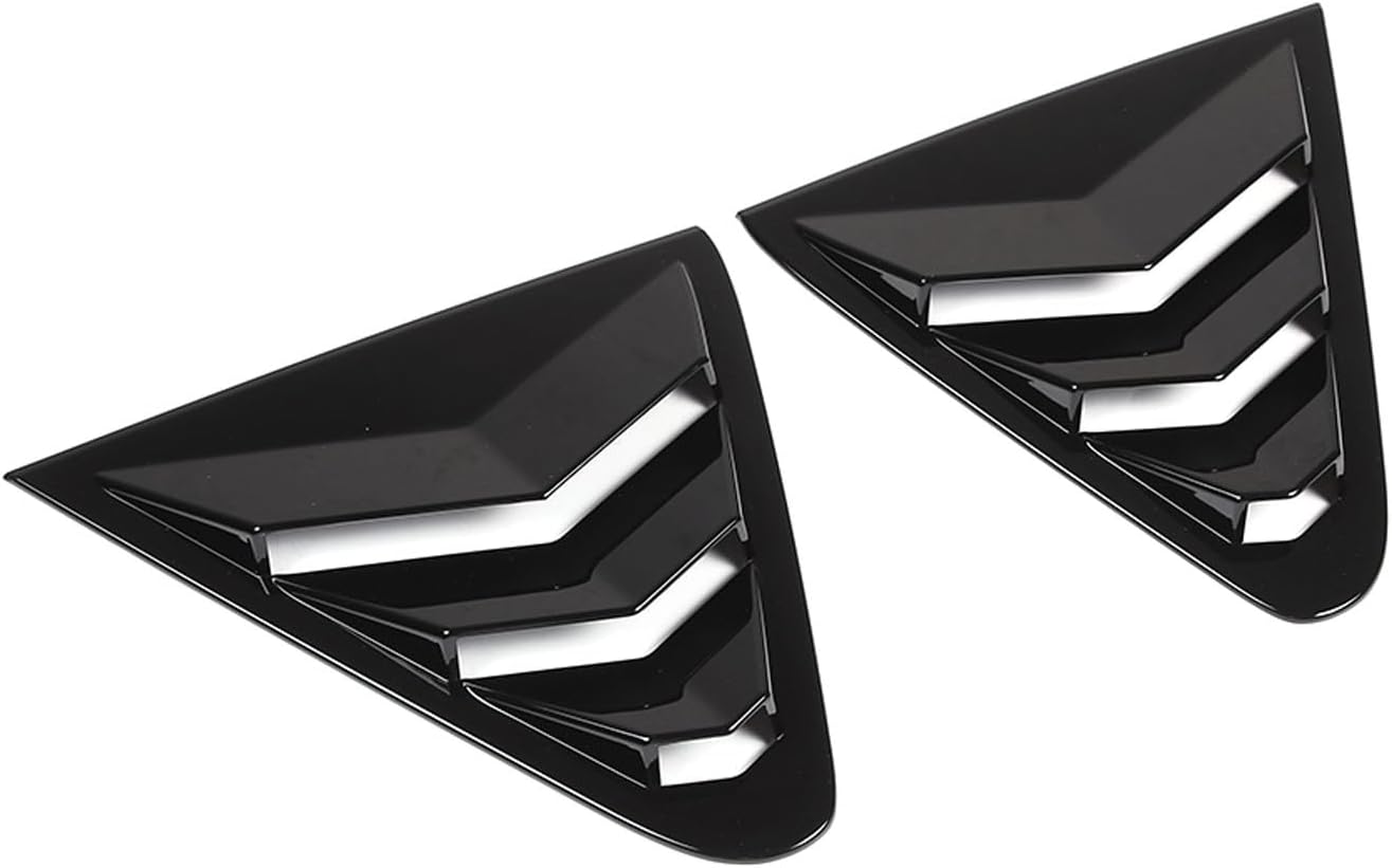 Daeiclru Rear Side Window Louver Cover Compatible with Subaru Crosstrek Impreza 2024 2025, Rear Window Shutter Trim Cover, Air Vent Scoop Shades Cover Exterior Accessories (Glossy Black)