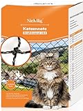 NieKilig Katzennetz für Balkone Drahtverstärktes, 6x3m Balkon Drahtnetz Katzen, Balkonnetz für Katzen, Katzengitter Fenster ohne Bohren für Balkone, Terrassen, Fenster, Oberlichter, Türen, Zäune