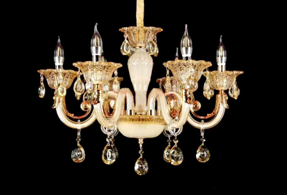 Enterprises Modern Contemporary Crystal Glass Chandelier 6 Lamp,Corded Electric