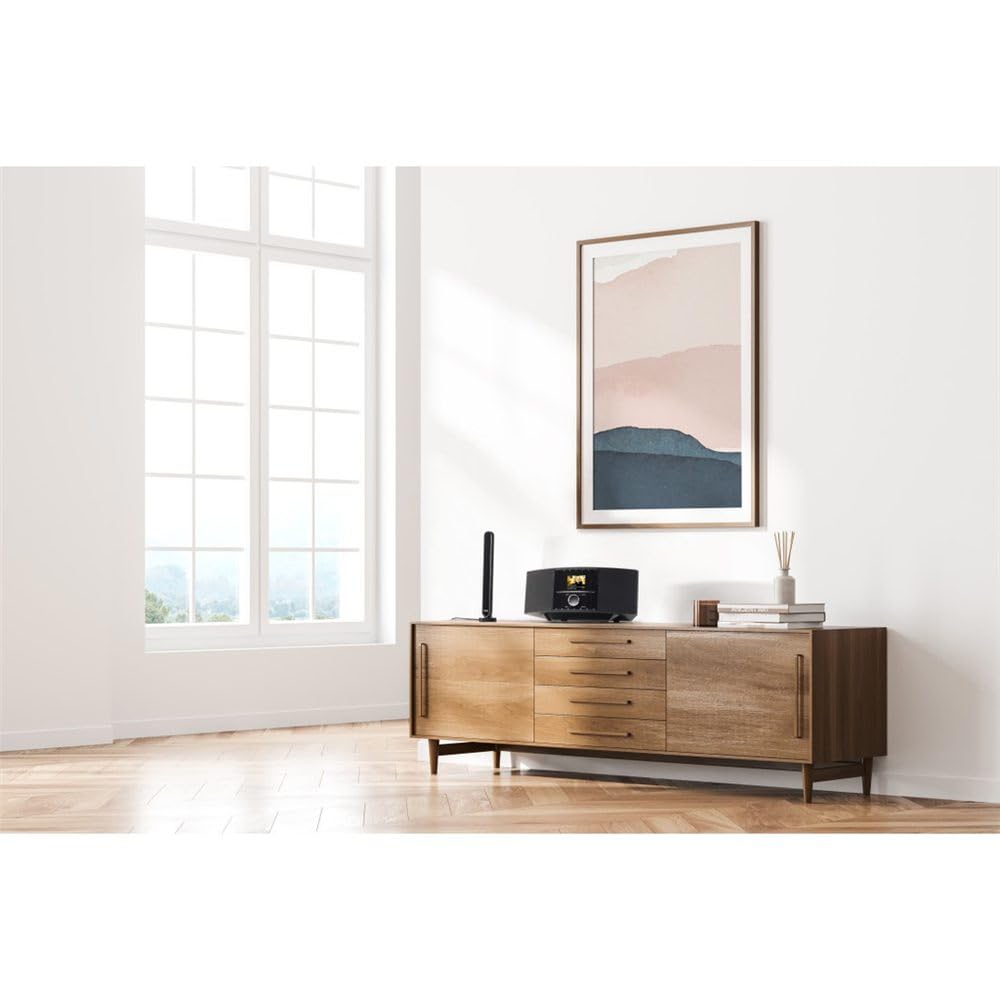 Hama Innenantenne (Antenne für Digitalradio (Dab/Dab+) und analog FM, Verstärkung des aktiven Signals bis zu 30 dB, Kabel 1,5 m, F-Stecker, Netzteil), Schwarz