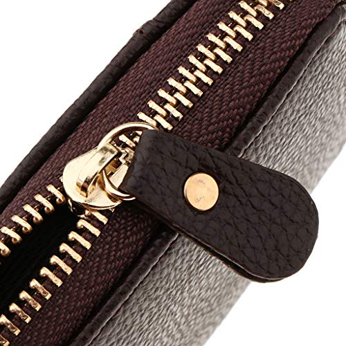 Fityle Zíper Unisex Organ Card Bag PU Leather Card Package Carteira De Crédito Com Identificação RFI