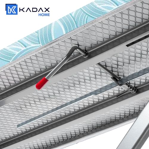 KADAX Bügelbrett mit Ärmelbrett, 120x30cm & 49x11cm Bügelfläche, höhenverstellbar,...