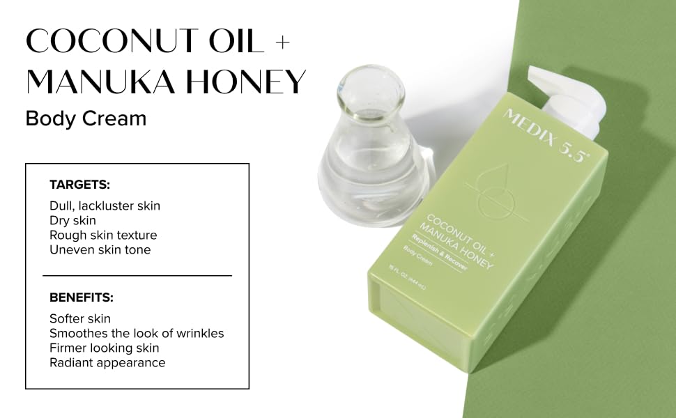 Medix 5.5 Brightening Vitamin C Cream + Coconut Oil Moisturizer Skin Care Set | Body Cream & Face Lotion Bundle | Firming Body Lotion Set For Women, Crepey Skin Treatment, Wrinkles, Cellulite, 2PC - Image 9