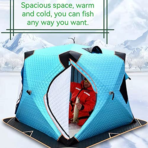 Whyunm26 4 Layers Thick Winter Fishing Shelter Cotton Warm Outdoor Windproof And Waterproof Camping Equipment Automatic Ice Fishing Tent With Pegs,White,2Person #TOP1