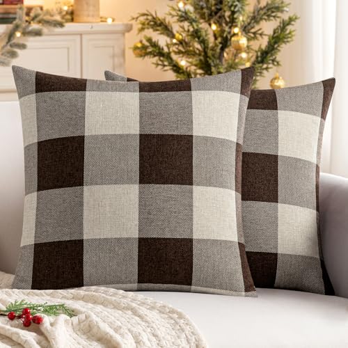 MIULEE Pack of 2 Classic Farmhouse Buffalo Check Plaids Polyester