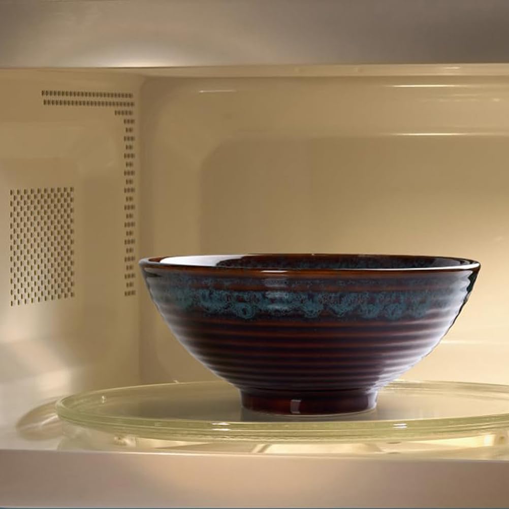 2 x Ramenschale aus japanischer Keramik Ramen Schüssel Set 1100 ml Suppe Schüssel mit Löffel und Essstäbchen(6-teilige) Mikrowellen und Spülmaschinen Sicher,Feuriges rot