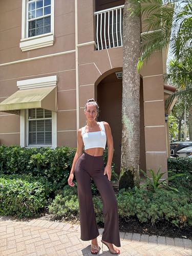 Image of OQQ Women Wide Leg Pants High Waist Casual Pants Fall Clothes Outfits