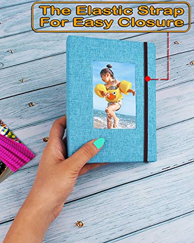 Gpiral SAMUK200 Small Photo Album 4X6 – Clear Pages, Linen Cover With Front Window, Pack Of 2, Each Small Album Holds 52 Photos, Small Brag Book Photo Album thumb #1