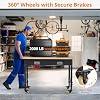 Adjustable Workbench for Garage, 48 x 24 Workbench, 2000 Lbs Capacity, Rubber Wood Workstation w/ 4 Rolling Casters, Heavy Duty Work Table with 2 USB & 4 AC Outlets