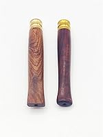 Vista 3 de Juego de 2 portacigarrillos de madera con interfaz de metal, hecho a mano de madera natural, portátil, reutilizable, regular