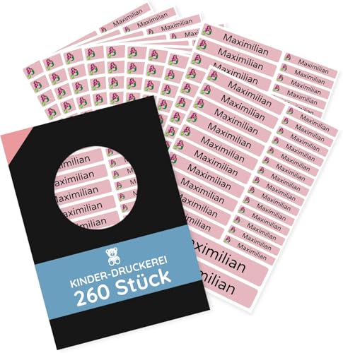 260 Stück personalisierte Namensaufkleber Set-Bögen Mini/Mittel/Groß -...