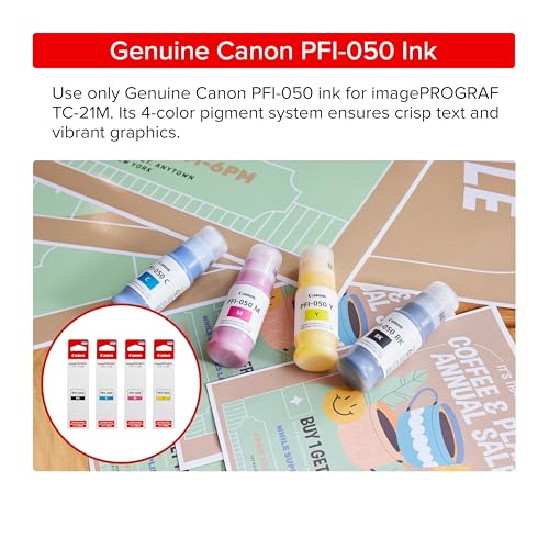 canon imageprograf tc-21m  multifunction printer 2434 large format poster amp plotter printer - automatic roll amp cut sheet paper feeder usb wi-fi lanwhite