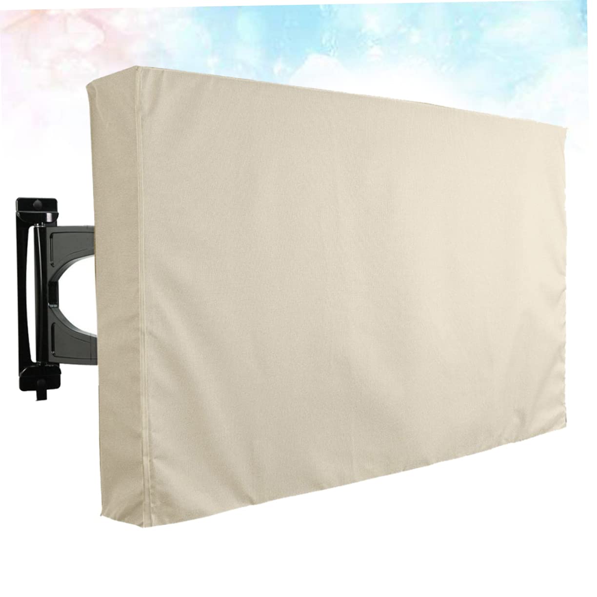 Uonlytech Copertura per Televisore da Esterno Oxford Pvc Khaki Protezione 360 Gradi Resistente alle Intemperie per Schermi Tv All'aperto