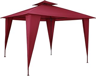 Deuba Gazebo da Giardino Sairee 3,5x3,5cm Impermeabile sovratetto UV50+ Padiglione da Esterno terrazza Rosso