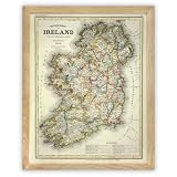 1844 Ireland Map Framed Poster