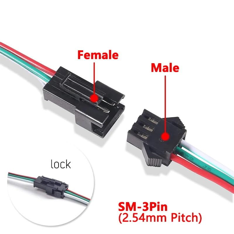 Switian 4-Pack 100cm 3-Pin JST SM LED Connector Cable for WS2812B/WS2811/SK6812/Symphony Lights - Image 3
