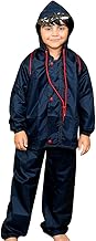 Kids' Reversible Waterproof Raincoat for Boys & Girls | Full-Length School Rainwear Jacket with Hood, Reflective Strip & Carry Pouch | Double Layer Polyester