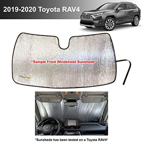 YelloPro Auto Custom Fit Car Front Windshield Reflective Sunshade Protector for 2019 2020 Toyota RAV4 LE XLE Premium Limited XSE Hybrid Adventure Crossover, Sun Shade Accessories, Made in USA