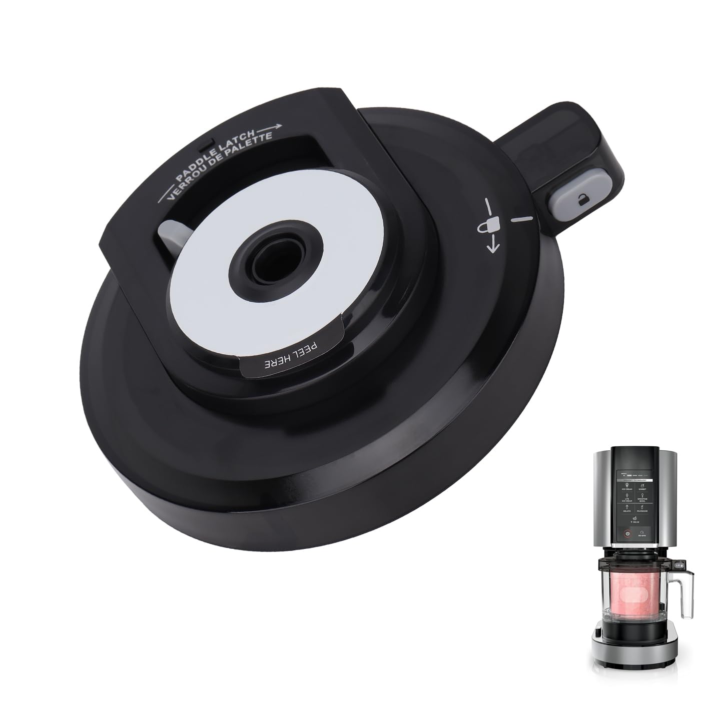 NC301/NC300 Ice Cream Outer Bowl Lid: Outer Bowl Lid for Ninja NC299AMZ/NC301/NC300/NC201/NC101 Series, Ice Cream Maker Accessories Replacement Lid