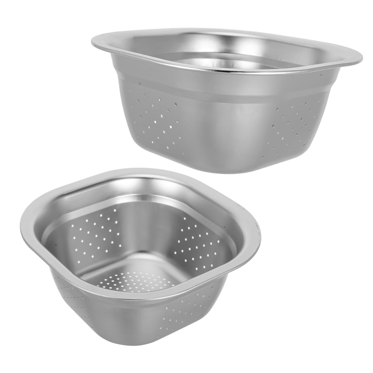 Hohopeti Lavar Arroz y Frutas Juego de 2 de Acero Inoxidable Coladores Cuadrados Diseño Multifuncional y Fácil de Limpiar Adecuado para Cocina y Restaurante