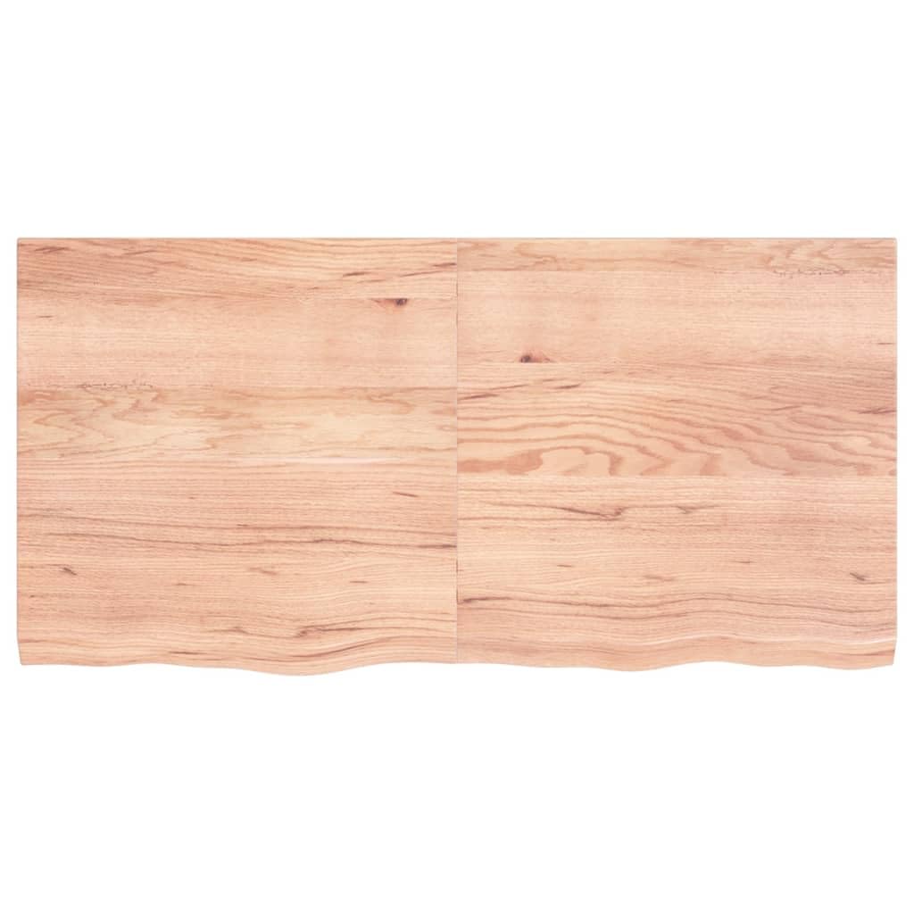 Tischplatte Hellbraun 80x40x4 cm Massivholz Eiche Oval - Tischplatte