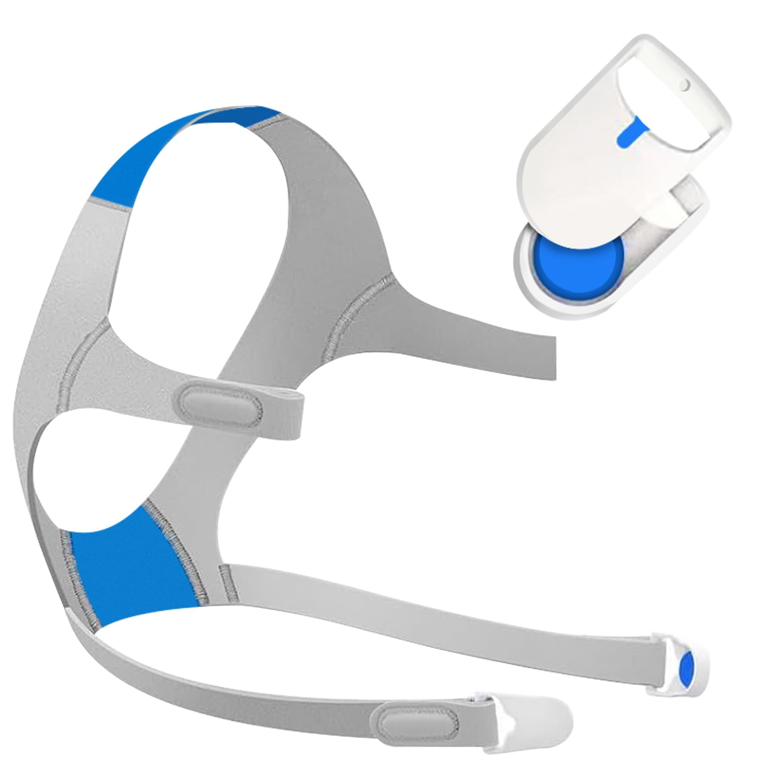 Full Face Replacement Headgear with Clips, CPAP Headgear Strap Compatible with Airfit/Airtouch F20, Medium (Without Mask)