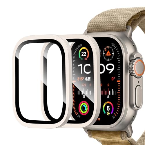 Sotarino【2枚組】ガラスフィルム For Apple Watch Ultra 3 (2025) / 2 / 1 49mm 対応 一体型 全面保護 強化ガラス保護バンパー アップルウォッチ ウルトラ3 / ウルトラ2 / ウルトラ1 専用 保護フィル