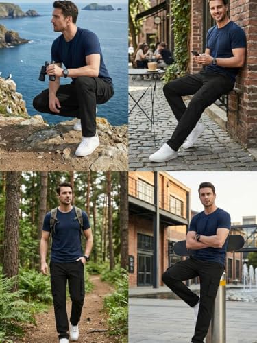 Image of Leriya Fashion Men's Cargo Pants | Multi Pocket Cotton Cargo Joggers for Men | Loose Fit Stylish Pant with Pockets | Casual Baggy Trousers & Streetwear Lower