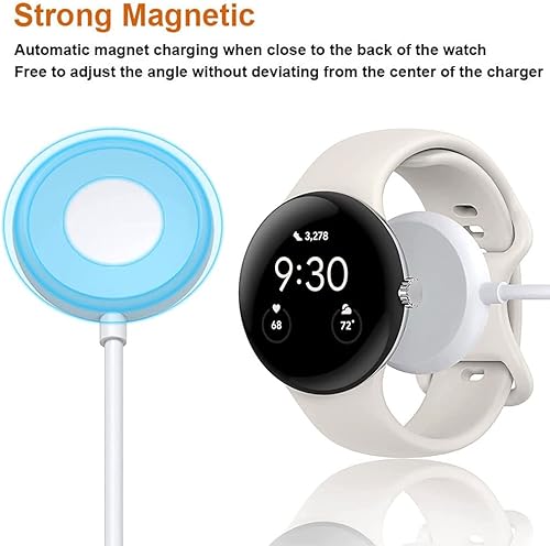 Miniatura 5 de Ginffaa - Cargador de reloj compatible con Google Pixel Watch, USB C Pixel Watch, base de carga inalámbrica, tipo magnético, cable de carga,