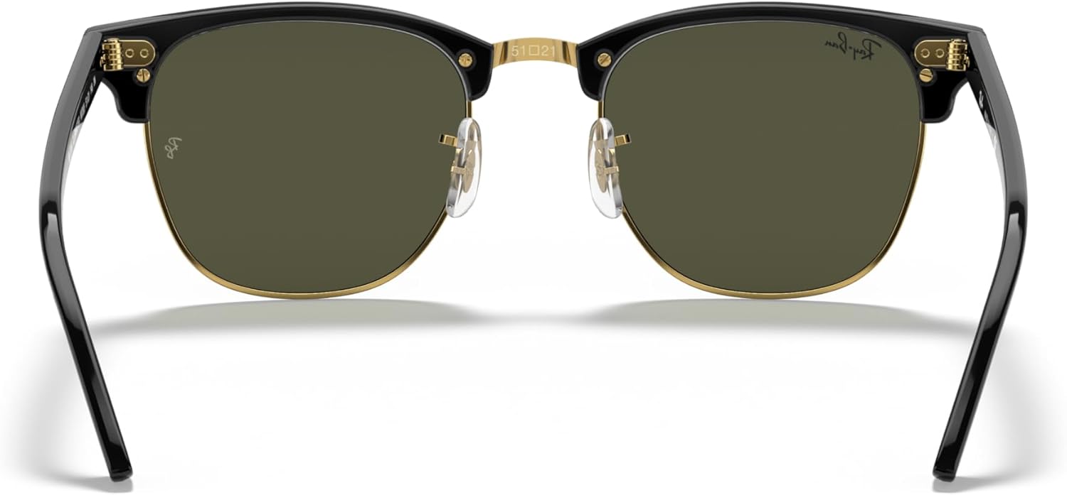 Ray-Ban Unisex Sunglasses Black On Gold Frame, Green Lenses, 51MM - Image 4