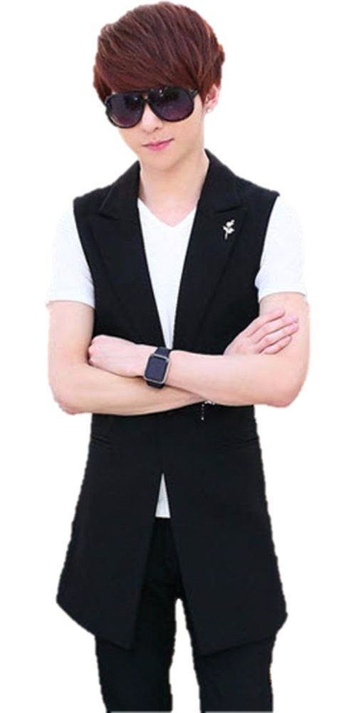 Amazon | [SEBLES] メンズ ベスト ジレ ロング スタイリッシュ