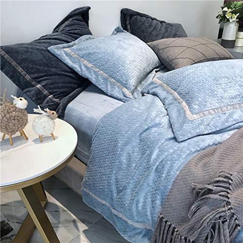 Housse de couette en velours sculpté japonais - Gris cristal 4 pièces YANKE