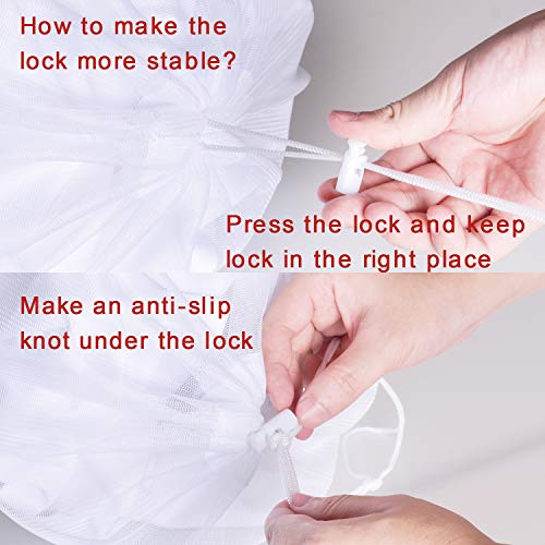 Aboat 3 Pack 24 X 16 Inch Fine Mesh Bag Pull-N-Lock Cord Vacuum Pool Cleaner, Fits Leaf Eater, Leaf Catcher, Leaf Gulper, Leaf Bagger, Leaf Master #TOP2