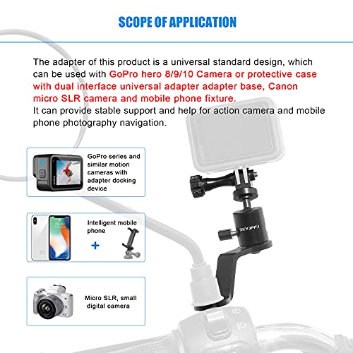 Mirror Mount For Cameras Or Cell Phones For Gopro Hero 9/8/7/6/5 Black,Yi,Akaso,Sjcam,Dji Osmo Action Cameras - Motorcycle Sports Camera Holder #TOP5