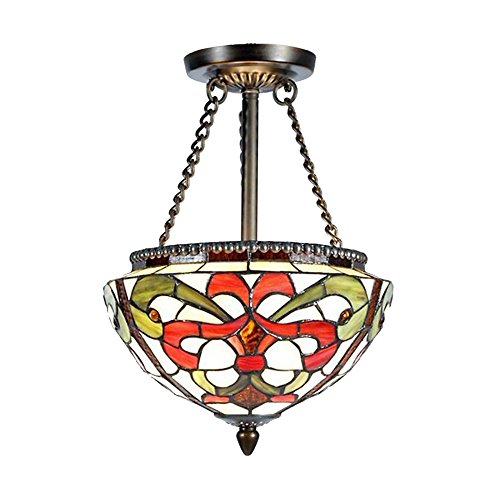 Dale Tiffany TH11198 Baroque Semi-Flush Mount Light Fixture, Antique Golden