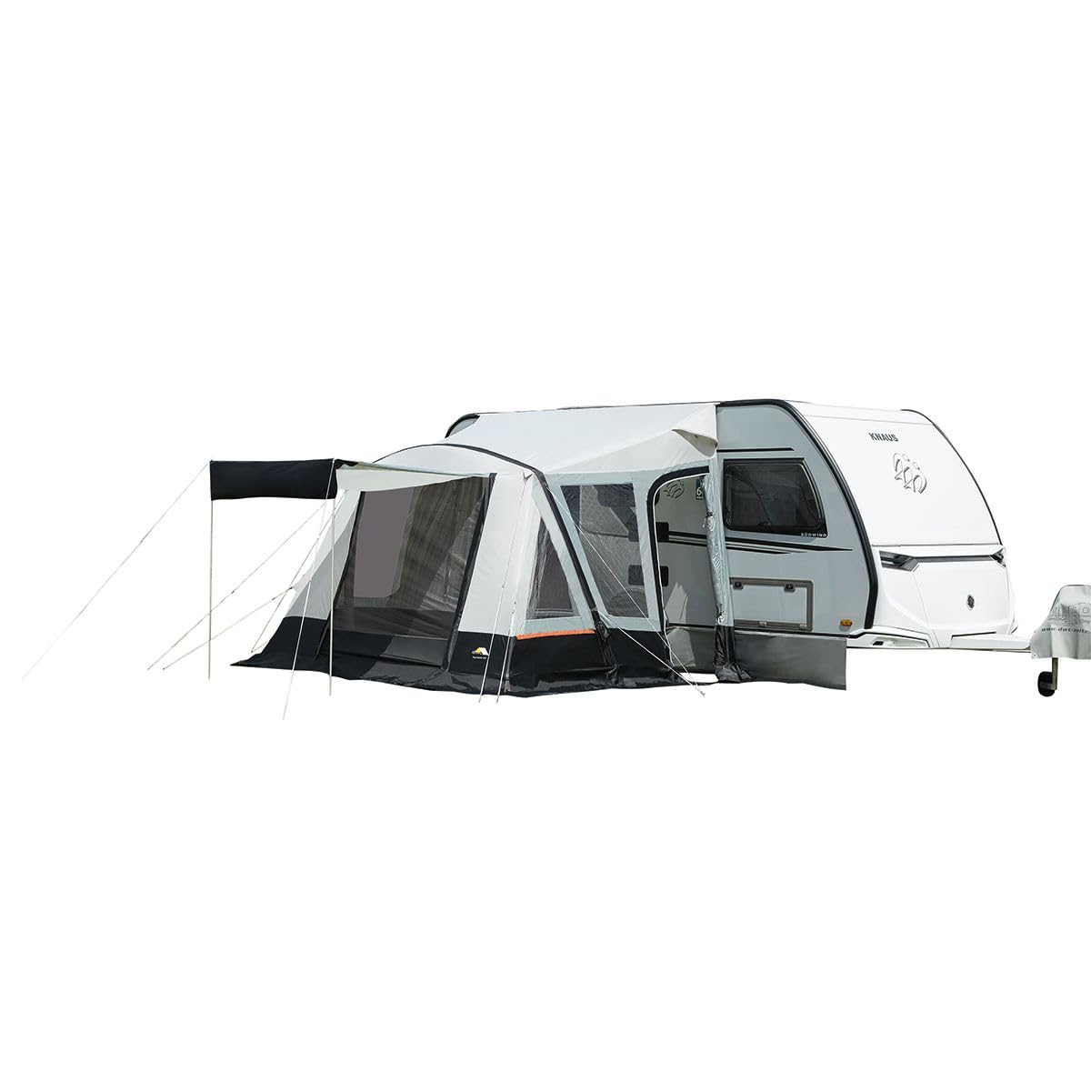 dwt Wohnwagen Luft-Vorzelt Fortuna Air mit 280 cm Tiefe, Breite 300 cm, leichtes Reisezelt inkl. Abspannmaterial, Luftpumpe und Tragetasche