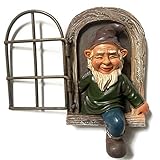 Elf hacia Fuera La Puerta De Hugger del Árbol Enano Enano De Jardín Figura Ornamento Decorativo Miniatura Regalos De Cumpleaños De La Resina para Niños Al Aire Libre