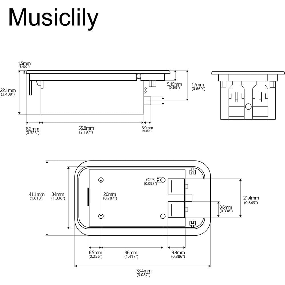 2PCS 9V Battery Cover Battery Box Case Compartment For Guitar Bass