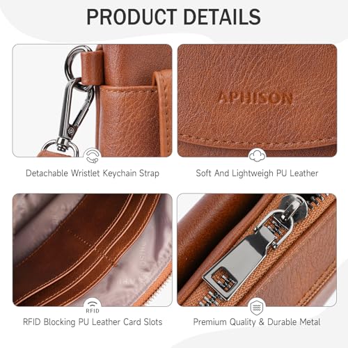 APHISON RFID Wristlet Wallets Clutch Purses For Women, Cell Phone Wallet Purse Shoulder Crossbody Bag with Card Holder 5