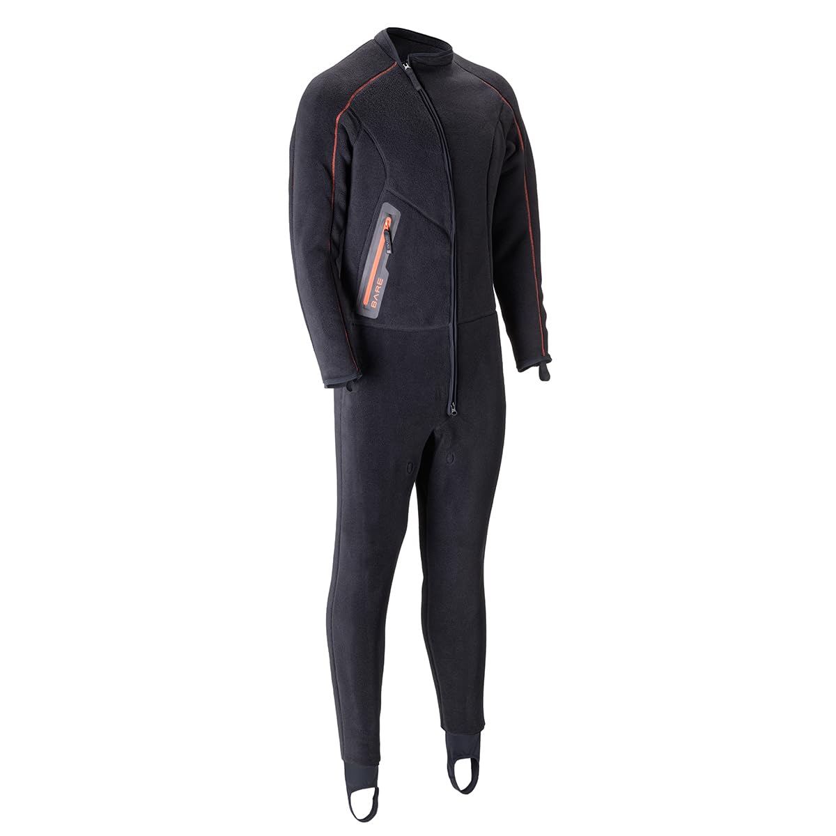 BARE Polar Stretch Mid-Layer, Full Suit, Men's | Designed to be Worn in Tandem with drysuit for Scuba Diving | Form Fitting | Quick Dry Material, Rapid Evaporation Keep You Dry (Large)