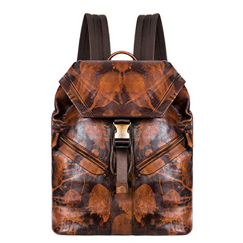 Damen Herren Rucksack Reise Wandern Outdoorrucksack Leder Daypacks für 14 Zoll Laptop Studenten Rucksack für Schule