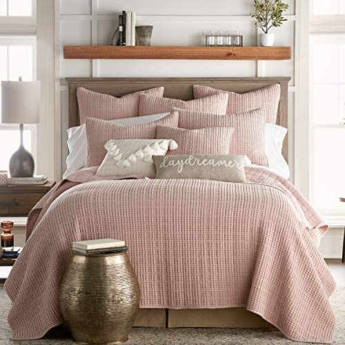 Levtex Home - Mills Waffle - Full/Queen Quilt Set - Blush Cotton Waffle - Quilt Size (88 X 92In.), Sham Size (26 X 20In.) #TOP5