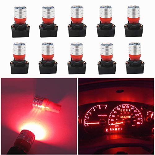 Bombillas LED T10 194 Rojo Paquete 10 Piezas miniatura 1