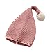 STOBOK Weihnachtself Mütze Nikolausmütze Strickmütze Baby Mütze mit Bommel Weihnachten Beanie Mütze für Kinder Baby (Rosa)