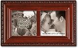 Cottage Garden Personalize with Own Photo Woodgrain Rope Trim Petite Jewelry Music Box Plays...