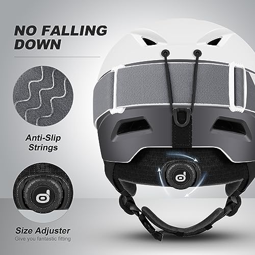 image for Odoland Ski Helmet with Ski Goggles, Multi-Options Snowboard Helmet an