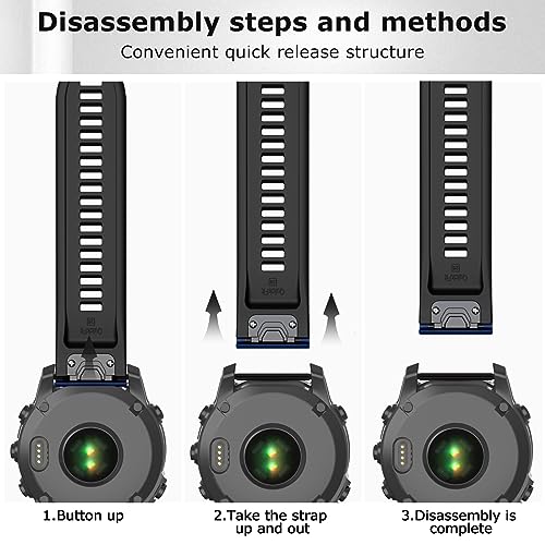 MYSNBKN 26 mm Quick Fit Strap for Fenix 8 51 mm/Fenix 7X/Fenix 6X/Fenix 6X Pro/Fenix 5X/Fenix 5X Plus/Fenix 3/Fenix 3 HR - Image 2