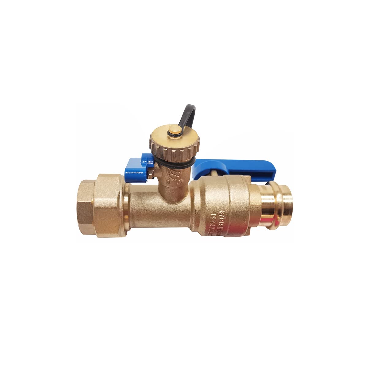 Kit de válvula de servicio de aislamiento de calentador de agua sin tanque de 3/4 pulgadas con válvula de alivio de presión, latón limpio FNPT X PRESS, válvula de instalación de servicio de 3/4