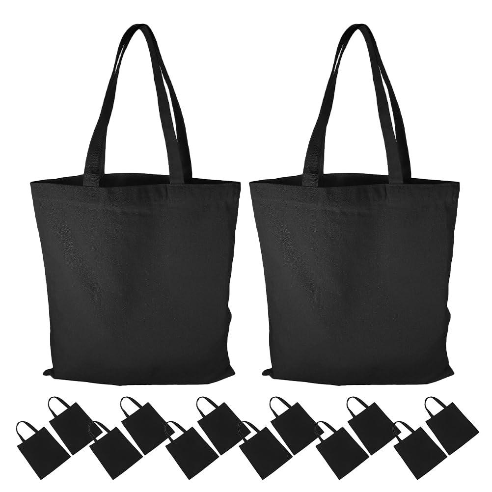 ABOOFAN Bolsa de Lona en Blanco 20 Unidades, Canvas Negro, 40x35 Cm