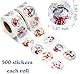 PANTIDE Vintage Weihnachts-Winter-Aufkleber Rollen 1000 STK (2 Rollen) Charmante Cartoon-Weihnachts-Runden-Aufkleber Santa Schneemann Mustern Selbstklebend Etiketten Weihnachtsparty-Geschenke